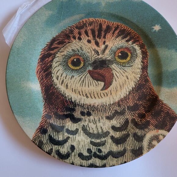 John Derian x Target Owl Appetizer Plates Set of 4 - Picture 3 of 5